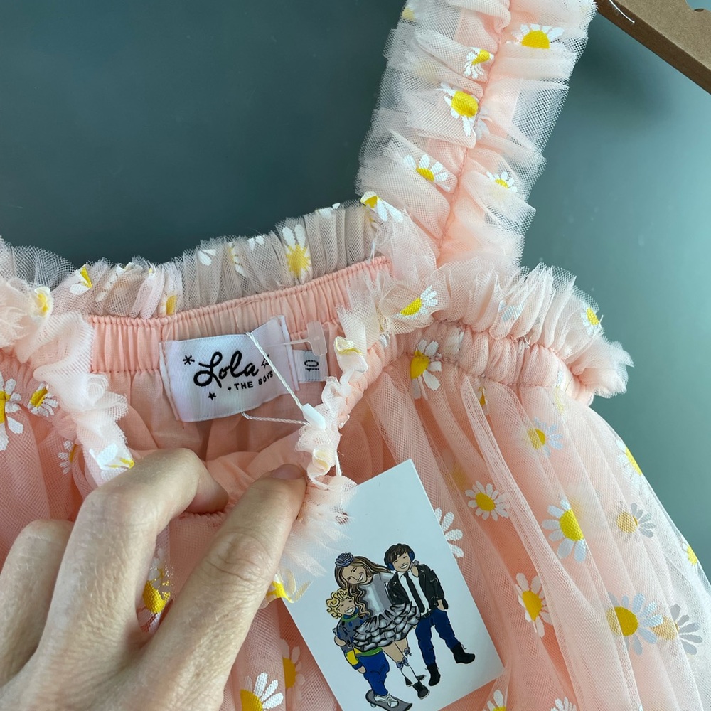 NEW Lola + The Boys Pink Daisy Tulle Dress Size 10 Floral Party NWT - Picture 4 of 4